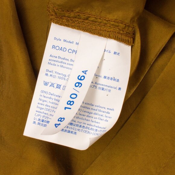 ACNE STUDIOS Gold Cupro Button Up Shirt - Picture 6 of 6